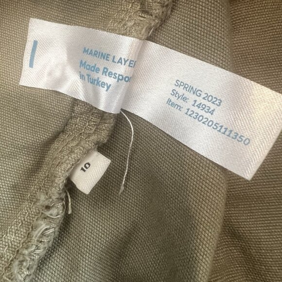 Marine Layer Style 14934 Green Taper Leg Carpenter Utility Pants Stretch 10 - Picture 11 of 11